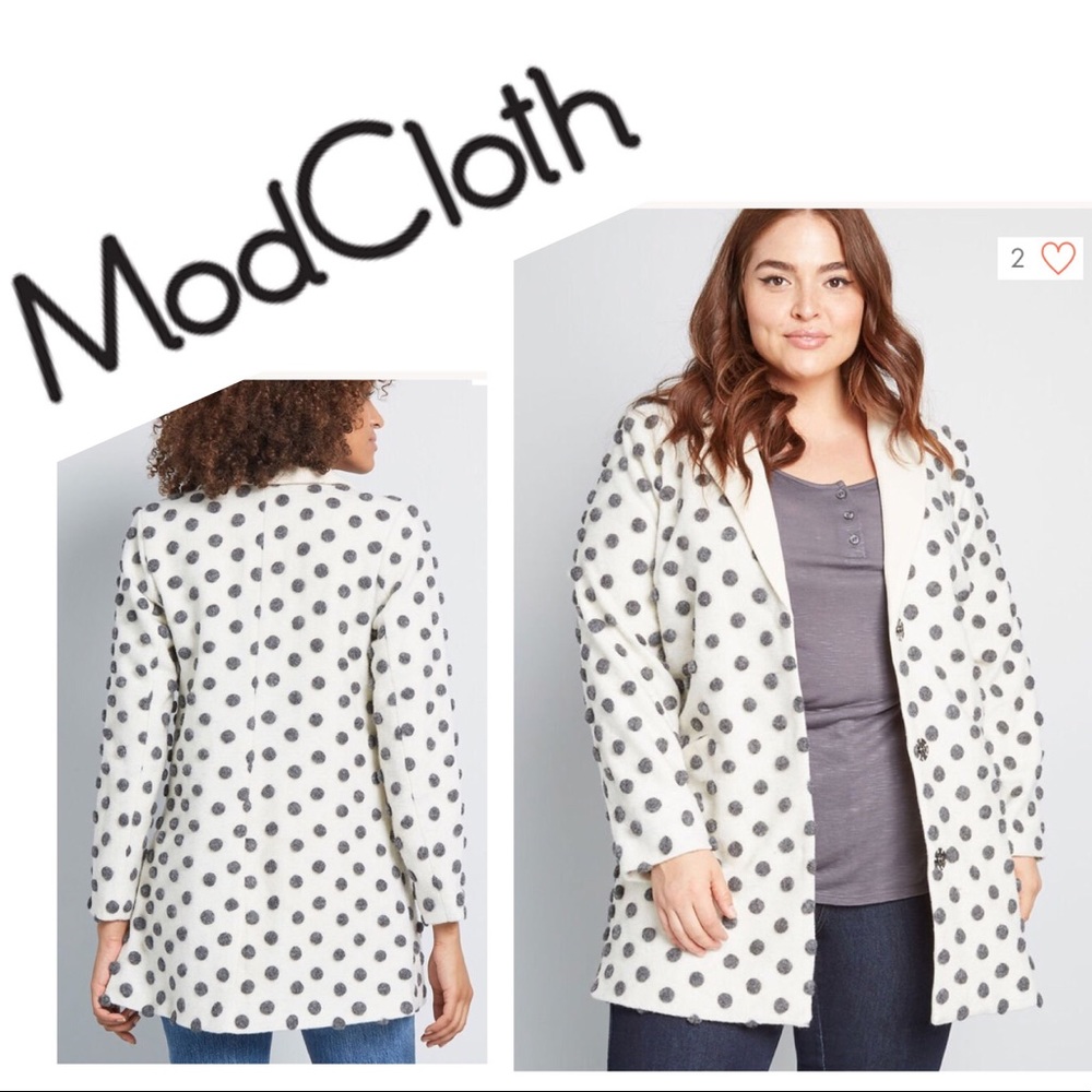Cute as a Dot Wool Coat, fully lined